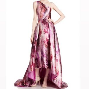 Pamella Roland High low one shoulder night Gown